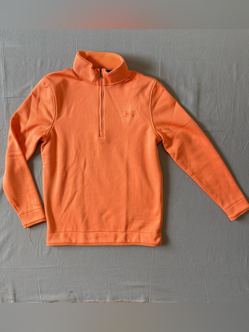 Under Armour Golf 1/4 Zip Pullover Fleece Orange Loose Fit Mens Small
